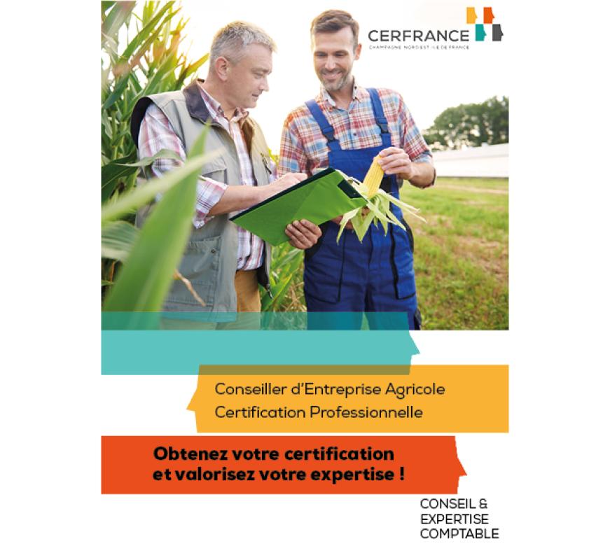Plaquette graphique Conseiller d'Entreprise Agricole Certification professionelle